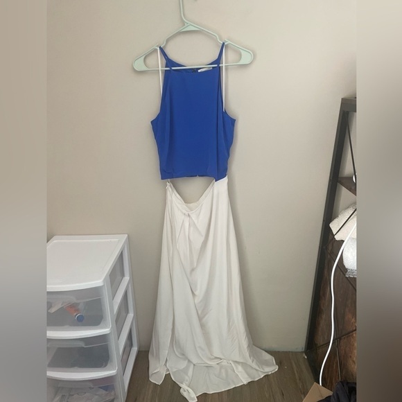 Band Of Outsiders Color Block Cut out 100% Silk Maxi Dress Size 2 - Picture 1 of 13